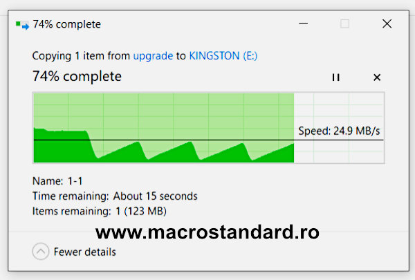 Viteza de scriere USB Kingston DataTraveler 100 G3