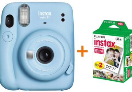 Kit Fujifilm Instax Mini 11 Blue + Set de 20 Hartii Foto