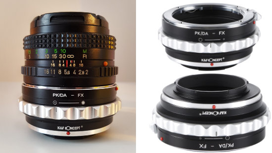 Prezentare Adaptor de montura de la Pentax K/M/A/FA/DA la Fujifilm X-Mount K&F Concept KF06.311