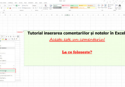 Film Tutorial inserarea comentariilor notelor Excel
