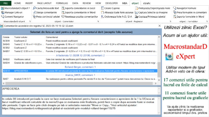 MacrostandarD eXpert: Tutorial pentru utilizarea functiilor de management a notelor si comentariilor