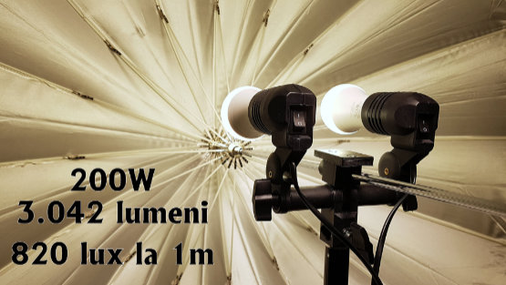 Am cumparat cel mai ieftin sistem de iluminare cu 2 becuri LED E27 de 3.042 lumeni sau 820 lux la 1m