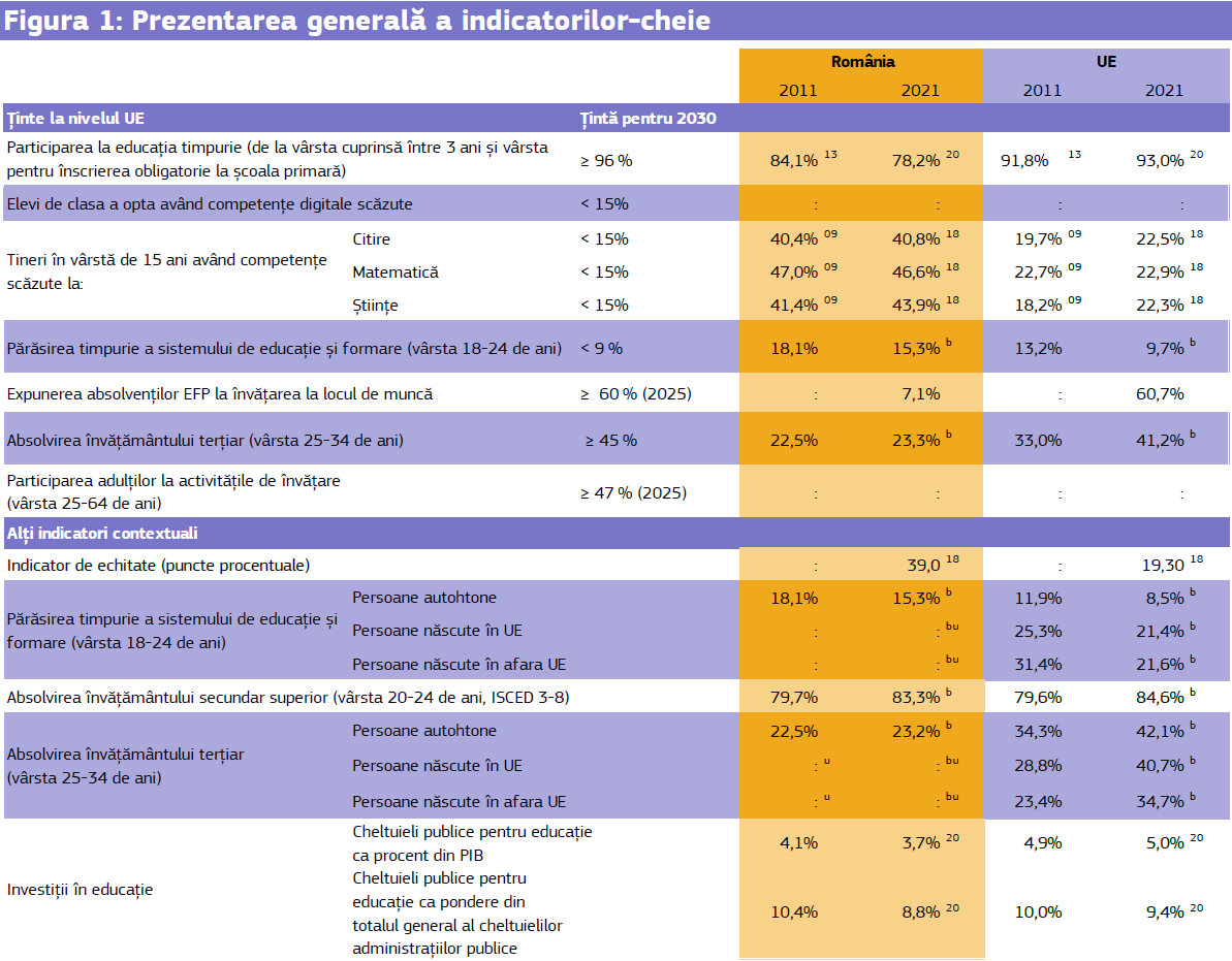 Prezentarea generală a indicatorilor-cheie
