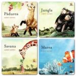Pachet 4 carti Unde traiesc animalele (Jungla + Marea + Padurea + Savana)