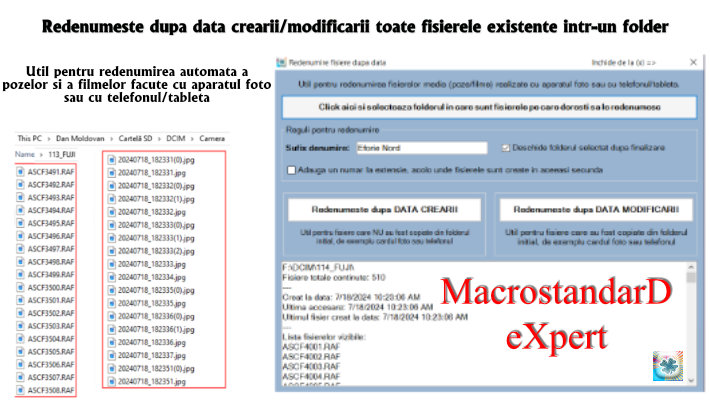 MacrostandarD eXpert - Tutorial Manager redenumire fisiere create cu aparatul foto sau cu telefonul