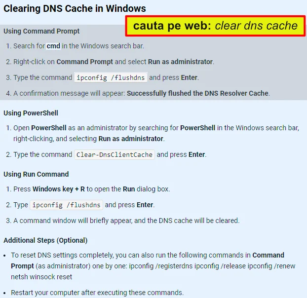 clear dns cache